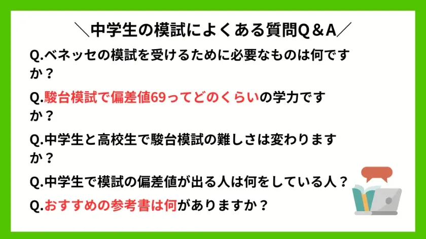 中学生の模試によくある質問Q＆A